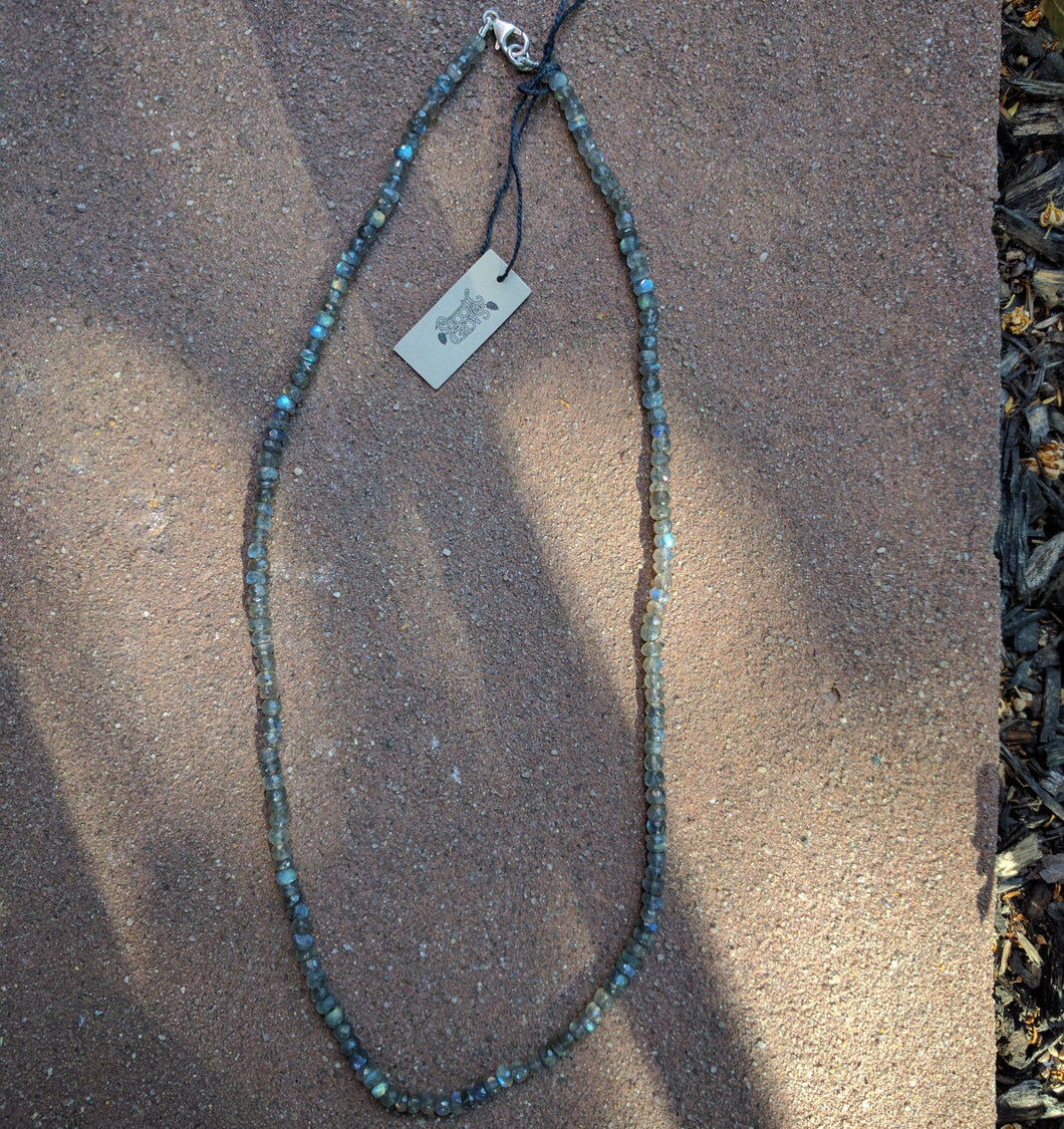 Semiprecious Faceted Necklaces, single strand
