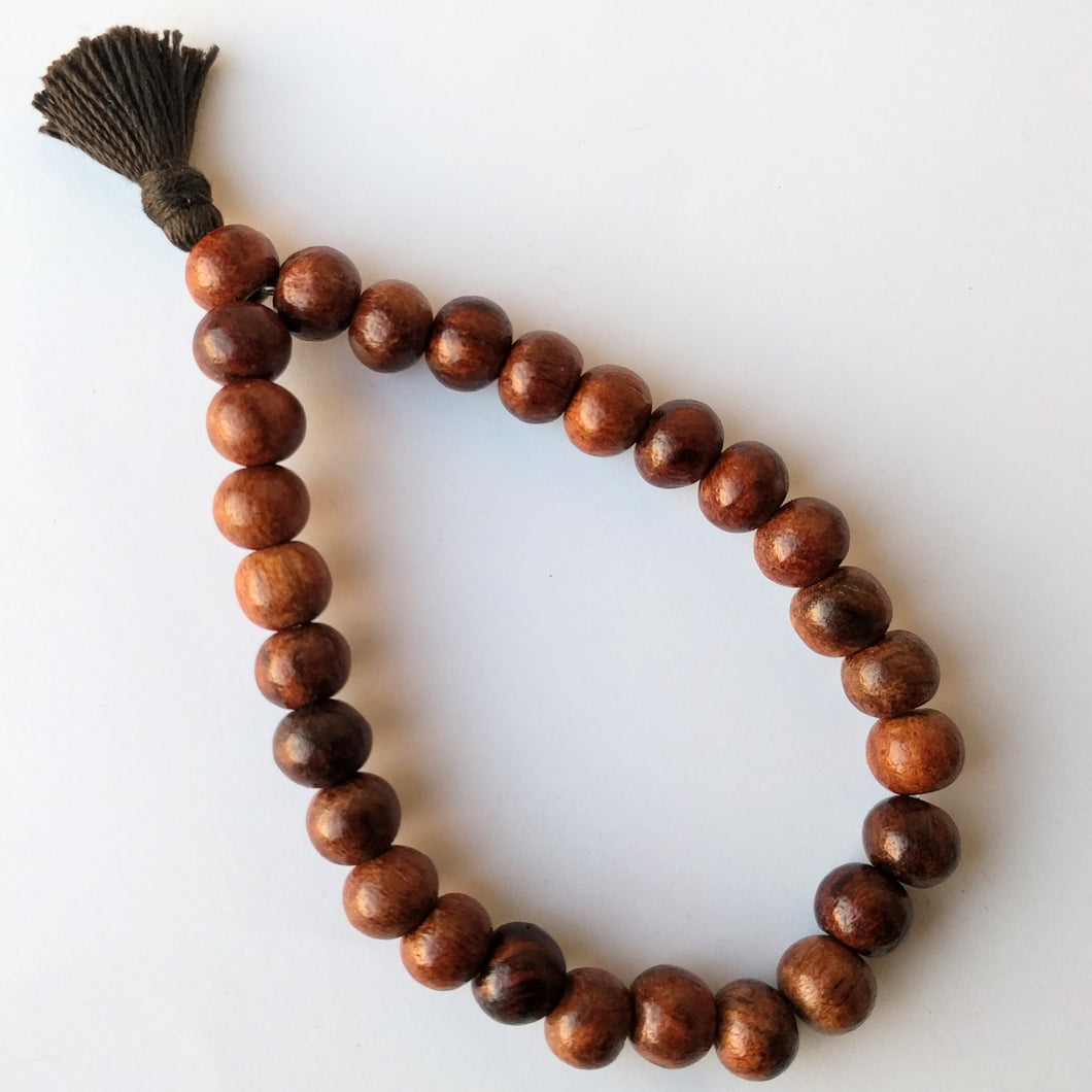 Sheesham 27 bead Wrist Mala on elastic